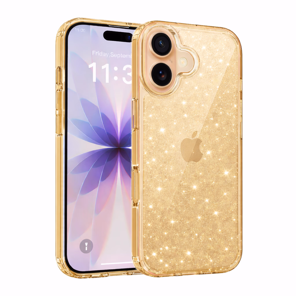 iPhone 17 - MagSafe Acrylic Hard Case - Gold Sparkle